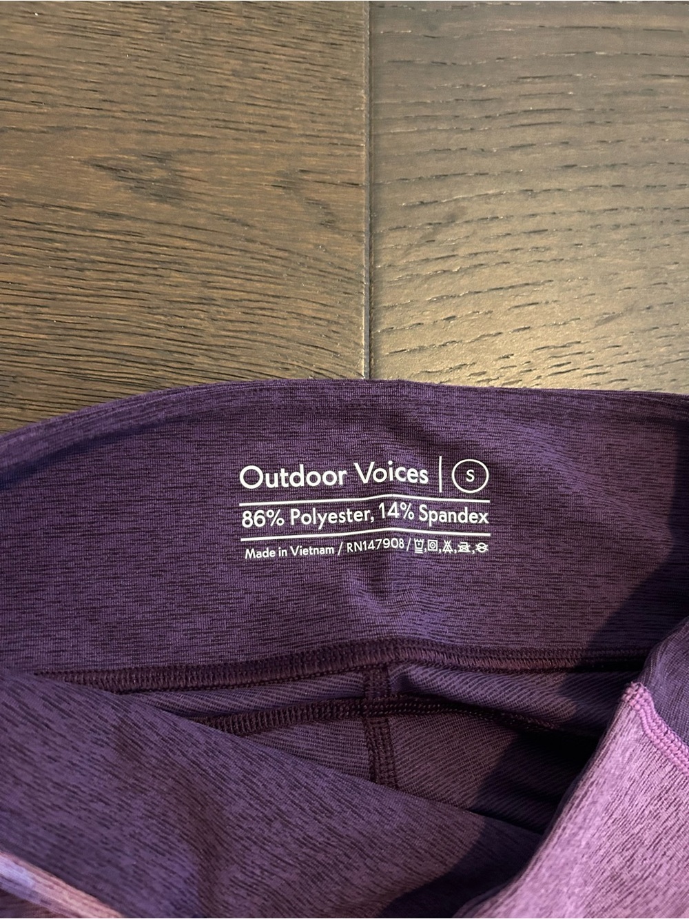Outdoor Voices Leggings Purple Active Colorblock Leggings Small - Picture 3 of 4